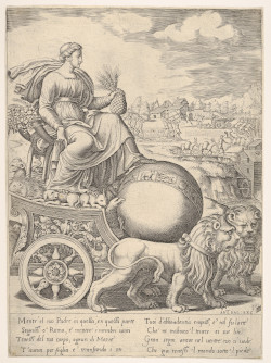 Cybele in her chariot drawn by two lions: 1530–60