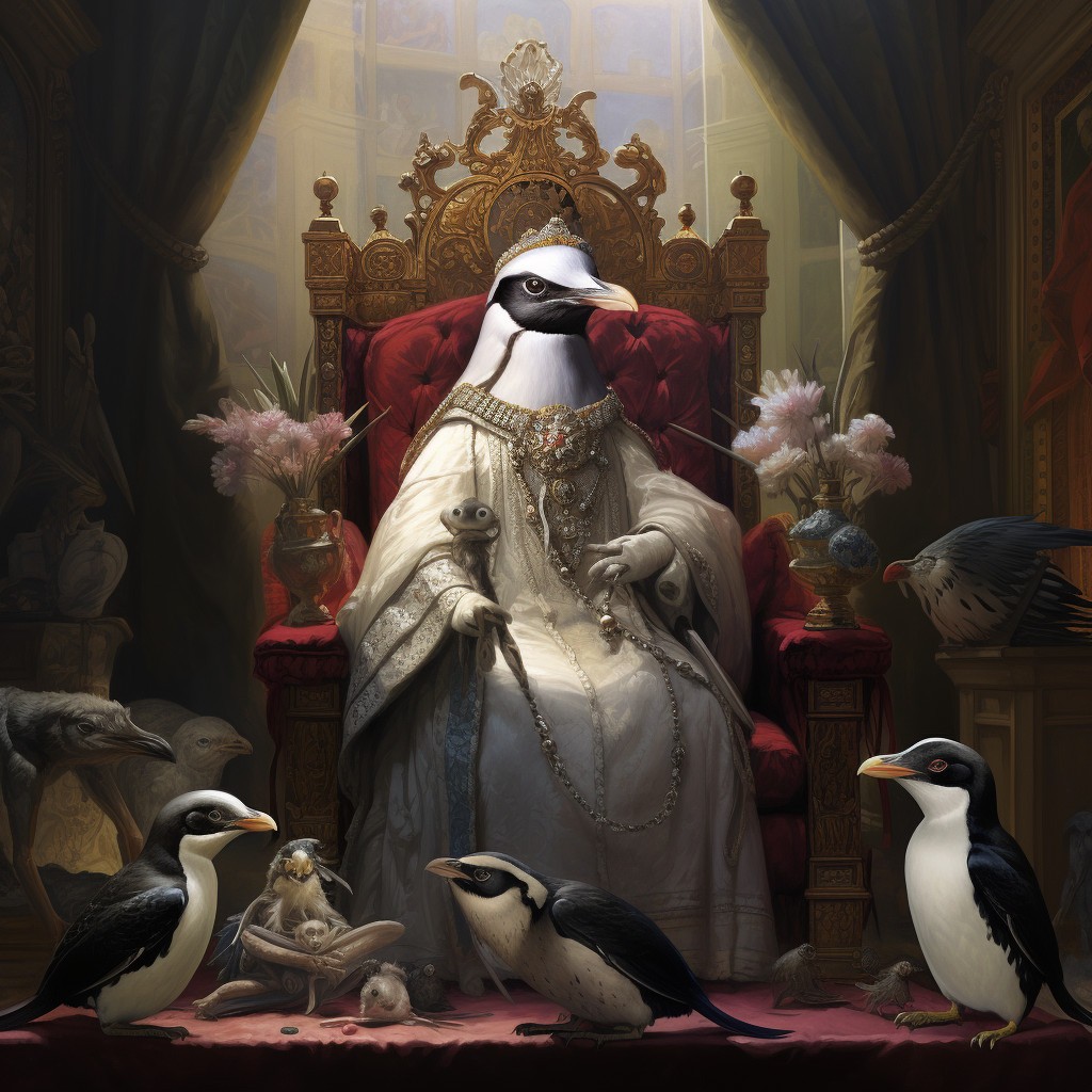 Official portrait of HRH Queen Smeraldina II with some of her children. Image Credit: MidJourney and K. Kris Hirst