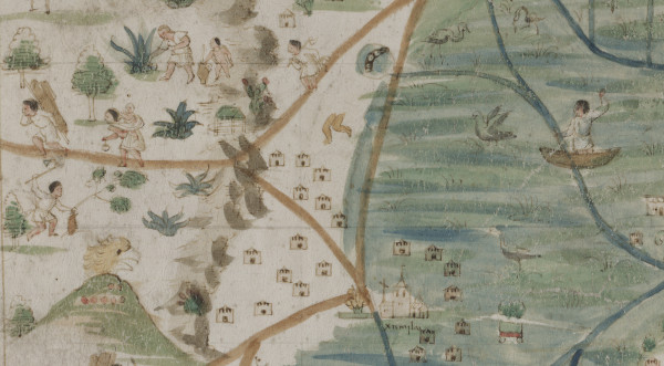 Detail of the countryside, 1550 Uppsala Map