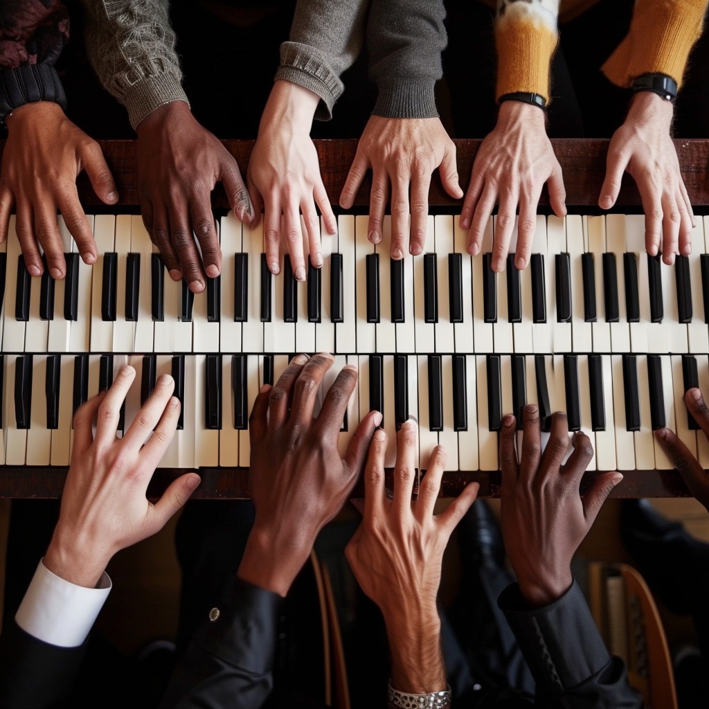 For Dave's birthday, an image of what I believe a major element of his perfect world would be: everybody in it has access to music. Happy Birthday, old fellow!  Image Credit: K. Kris Hirst and MidJourney