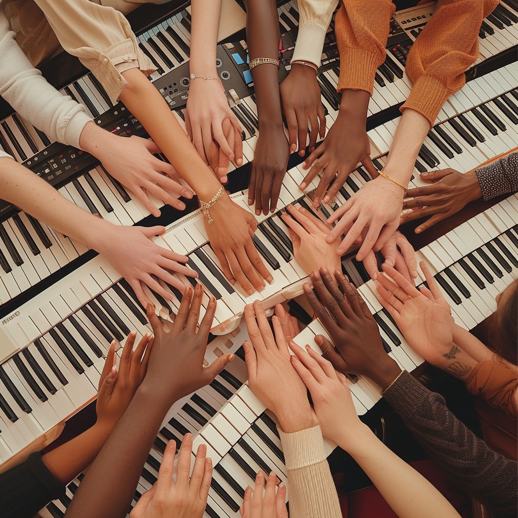 For Dave's birthday, an image of what I believe a major element of his perfect world would be: everybody in it has access to music. Happy Birthday, old fellow!  Image Credit: K. Kris Hirst and MidJourney