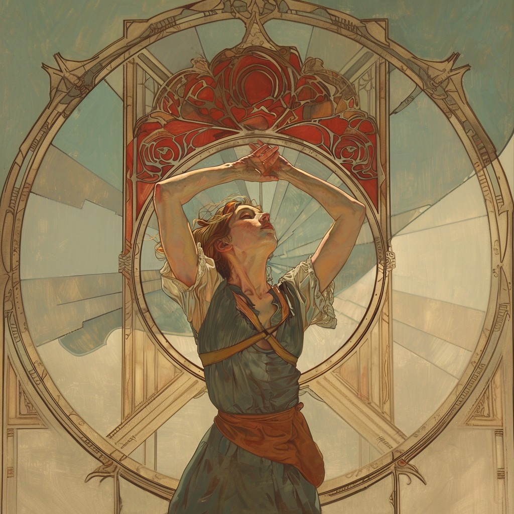 Pure Barre is an exercise strategy I am unaware of but, happy birthday to Kate Lerner, who knows all about it, and Alphonse Mucha. Image Credit: K. Kris Hirst via MidJourney.