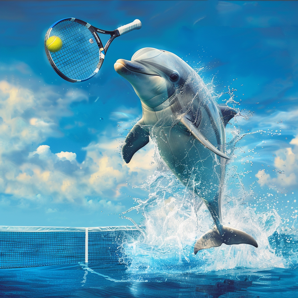 Kkhirst Dolphin Playing Tennis